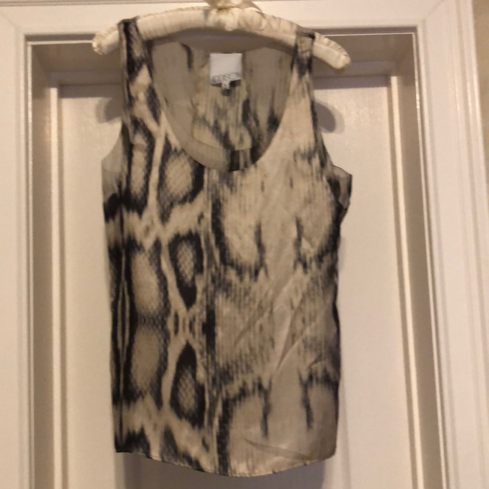 Addison Snakeskin Print Silk Blend Tank